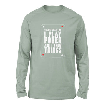 Play Poker Men/Unisex Drop Shoulder Sweatshirt in Dusty Blue color